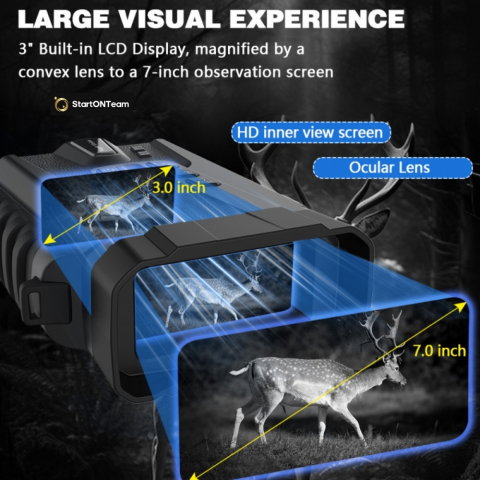 Binoclu Profesional cu Night Vision Digital, Vedere în Noapte până la 300m, Ecran LCD, Verde sau Negru [13]