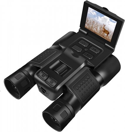 Binoclu Profesional Digital de Vânătoare, Zoom 12X, Ecran LCD 2.4” pentru Observații Clare