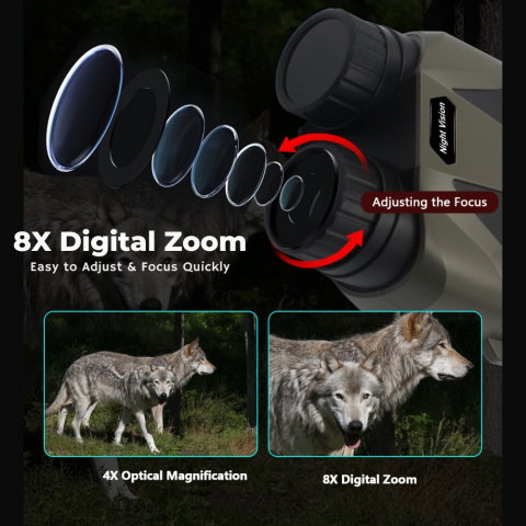 Binoclu Digital Wolf 4K, Profesional de Vanatoare [11]