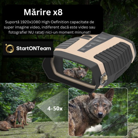 Binoclu Profesional de Vânătoare Digital cu Night Vision, Zoom 8X, Ecran TFT 3” și Tehnologie IR [11]