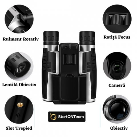 Binoclu Profesional Digital de Vânătoare, Zoom 12X, Ecran LCD 2.4” pentru Observații Clare [25]