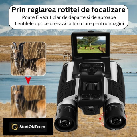 Binoclu Profesional Digital de Vânătoare, Zoom 12X, Ecran LCD 2.4” pentru Observații Clare [26]