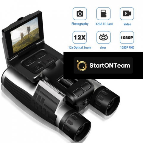 Binoclu Profesional Digital de Vânătoare, Zoom 12X, Ecran LCD 2.4” pentru Observații Clare [21]