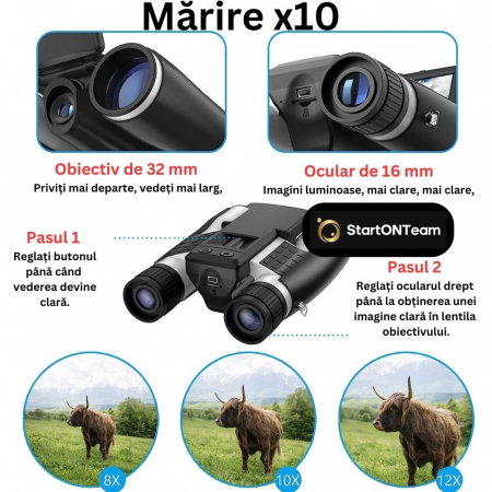 Binoclu Profesional de Vânătoare Zoom Digital 10X cu Ecran LCD 2" [2]