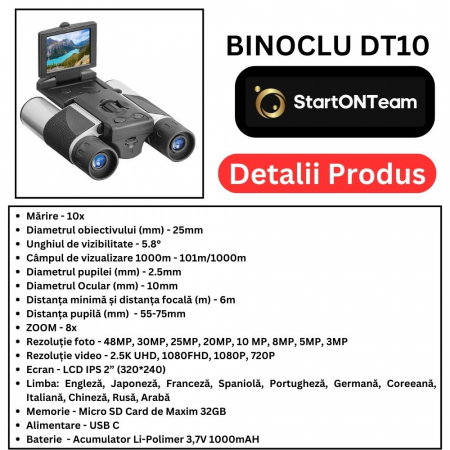 Binoclu Profesional de Vânătoare Zoom Digital 10X cu Ecran LCD 2" [3]