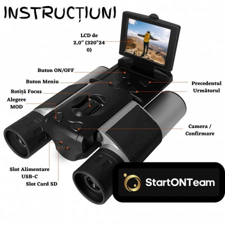 Binoclu Profesional de Vânătoare Zoom Digital 10X cu Ecran LCD 2" [5]