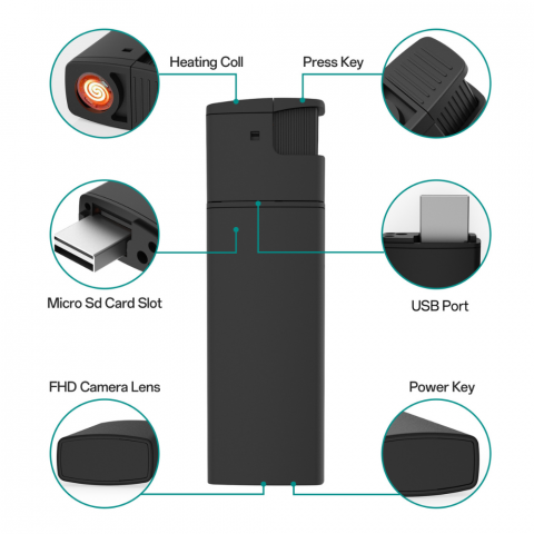 Bricheta cu Mini Camera Video Full HD 1080P, Detectare Miscare [21]