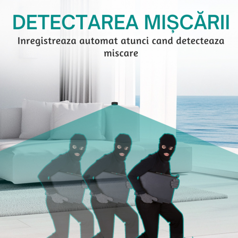 Bricheta cu Mini Camera Video Full HD 1080P, Detectare Miscare [8]