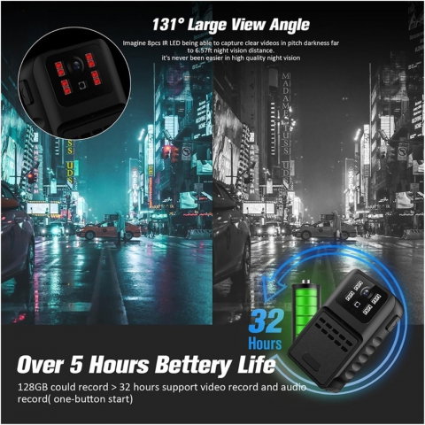 Camera Corporala HD 1080P – Night Vision, Inreg. Bucla [7]
