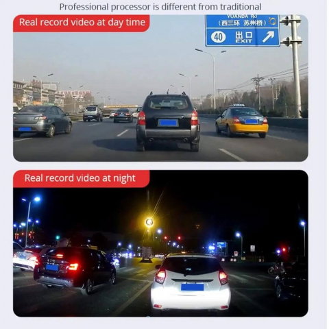 Camera dubla auto profesionala de bord, fata si spate, Oglinda Retrovizoare cu Marsarier si Senzor G de Detectare a Miscarii, Monitorizare Parcare, Night Vision, Inregistrare in bucla [21]