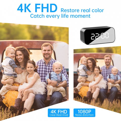 Camera IP 4K in Ceas de Birou, Wi-Fi, cu Detectie Miscare [3]