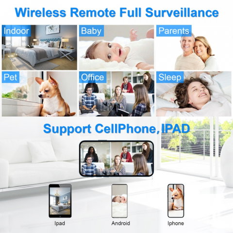 Camera IP 4K in Ceas de Birou, Wi-Fi, cu Detectie Miscare [4]