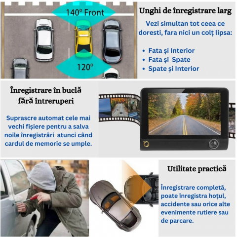 Camera de bord auto profesionala, fata, spate si interior [13]