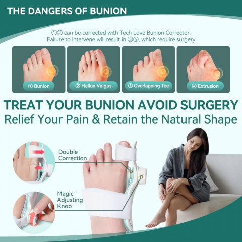 Corector Monturi TENICORE, pentru Corectarea, Tratarea si Îndreptarea degetelor la picioare, Dubla Corectie la Hallux Valgus [5]