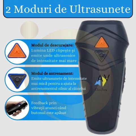 Dispozitiv Anti Caini, Aparat cu Ultrasunete Impotriva Cainilor Agresivi, de Alungat, Indepartat si Speriat Cainii, Antilatrat Profesional Dublu [4]