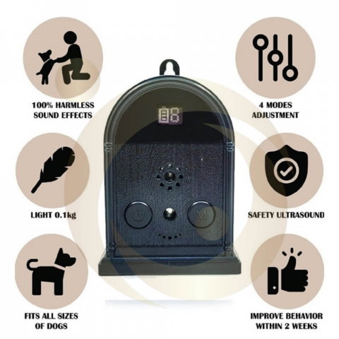 Dispozitiv anti latrat StartONTeam cu ultrasunete, Aparat de control al latratului de caine, 15m, pentru exterior si interior, Impermeabil, 4 Moduri Reglabile, Lumina LED [17]