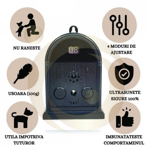 Dispozitiv anti latrat StartONTeam cu ultrasunete, Aparat de control al latratului de caine, 15m, pentru exterior si interior, Impermeabil, 4 Moduri Reglabile, Lumina LED [7]