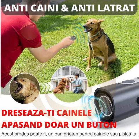 Dispozitiv Profesional Antilatrat cu Ultrasunete pentru Alungat si Speriat Cainii si Pisici [10]