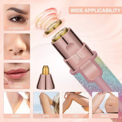 Epilator Facial 2 în 1 – Trimmer Electric pentru Sprancene si Indepartarea Fara Durere a Parului [4]