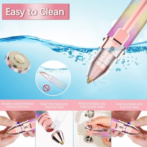 Epilator Facial 2 în 1 – Trimmer Electric pentru Sprancene si Indepartarea Fara Durere a Parului [13]