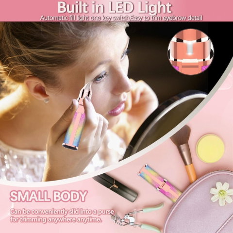 Epilator Facial 2 în 1 – Trimmer Electric pentru Sprancene si Indepartarea Fara Durere a Parului [14]