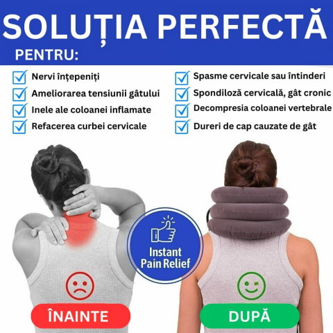 Guler cervical moale si gonflabil pentru Spondiloza si Hernie Cervicala [9]