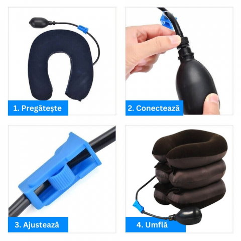 Guler cervical moale si gonflabil pentru Spondiloza si Hernie Cervicala [10]