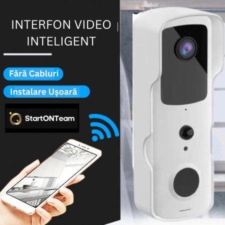 Video Interfon StartONTeam WiFi cu Sonerie Inteligentă și Cameră Full HD [8]