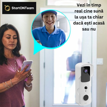 Video Interfon StartONTeam WiFi cu Sonerie Inteligentă și Cameră Full HD [7]