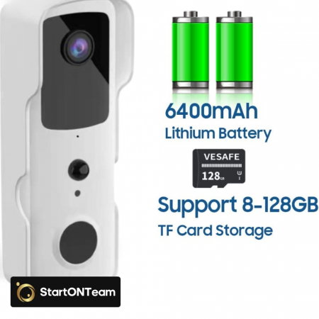 Video Interfon StartONTeam WiFi cu Sonerie Inteligentă și Cameră Full HD [2]
