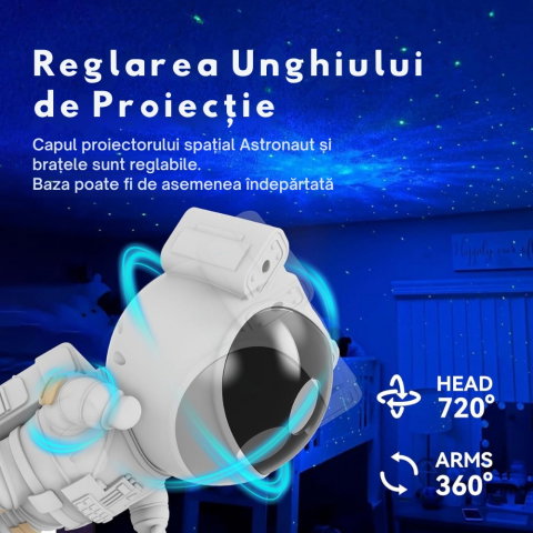 Lampa de Veghe Astronaut Proiector Constelatii Stele si Galaxie [2]