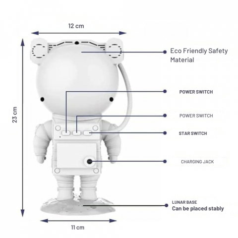 Lampa de Veghe Astronaut Proiector Constelatii Stele si Galaxie [22]