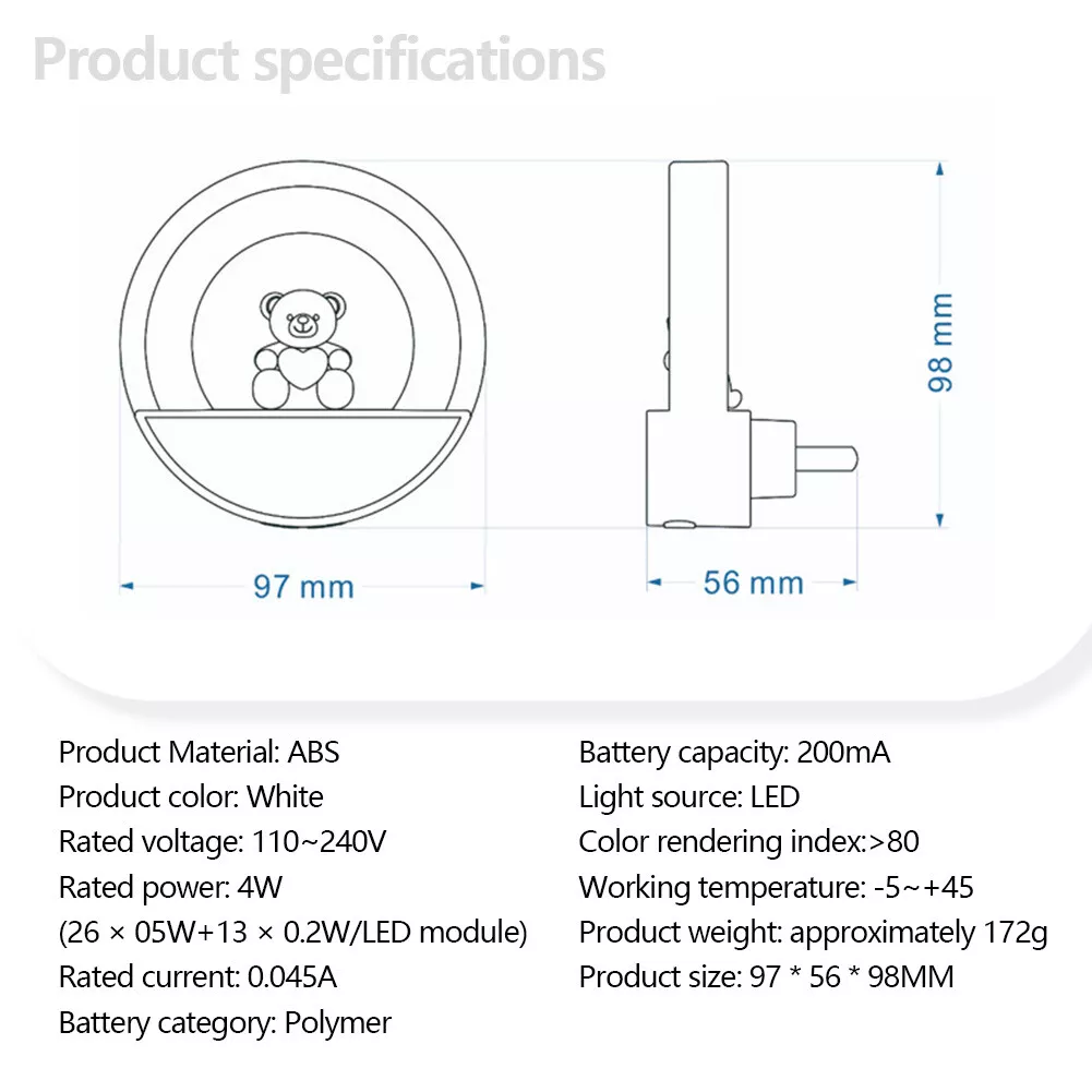 Lampa de Veghe la Priza pentru Copii cu Telecomanda [16]