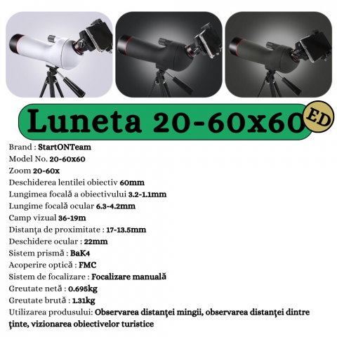 Luneta Terestra Profesionala Eagle 20-60x60 ED [7]