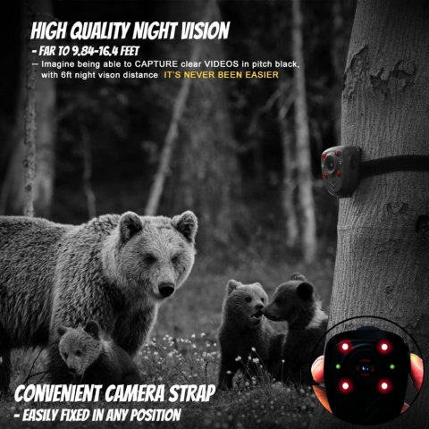 Mini Camera de Corp video Portabila 1080P, Night Vision, Infrarosu [12]