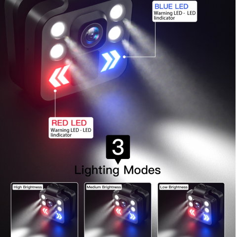 Camera Mini 1080P FHD Portabila cu Lanterna LED, Mod Avertizare și Înregistrare Video [3]
