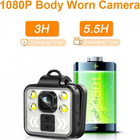 Camera Mini 1080P FHD Portabila cu Lanterna LED, Mod Avertizare și Înregistrare Video [9]