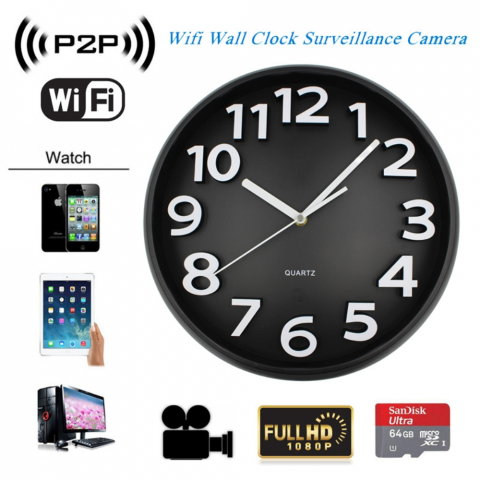 Mini Camera Full HD in Ceas de Perete, Wi-Fi, Detectie Miscare [1]