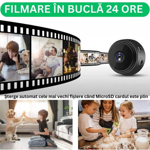 Mini Camera Magnetica, Microcamera Wifi Full HD Profesionala [7]