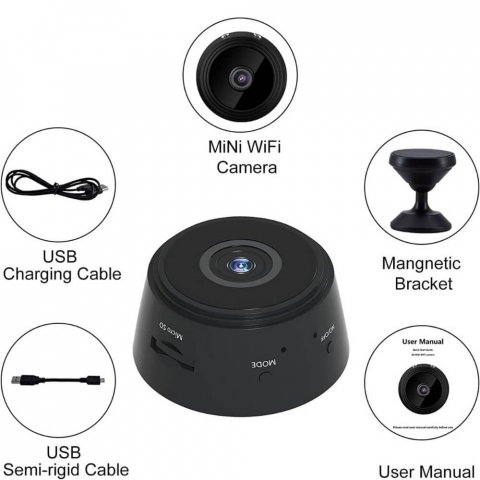 Mini Camera Magnetica, Microcamera Wifi Full HD Profesionala [15]