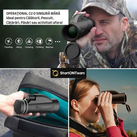 Monoclu Profesional 80x100 Tip Telescop cu Prisma BaK-4 și Dual Focus pentru Observații Clare [6]