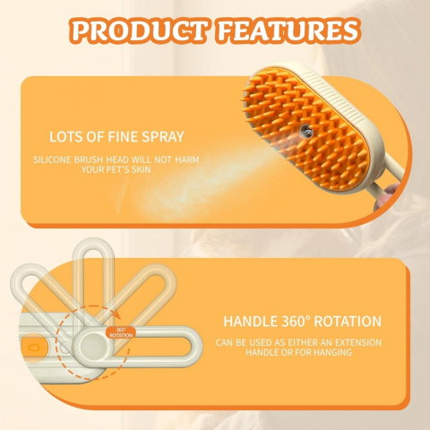 Perie Ergonomica 3 in 1 StartONTeam cu Vapori de Apa [5]
