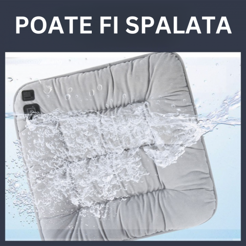 Perna Electrica din Grafen cu incalzire prin USB, pentru scaun la birou sau masina, 3 Nivele de Temperatura, Gri [17]