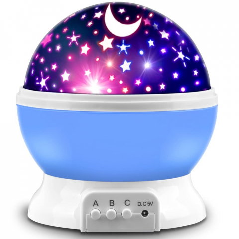 Lampi LED Smart - Proiector Lumini de Noapte pentru Copii, Lampa de veghe Rotativa