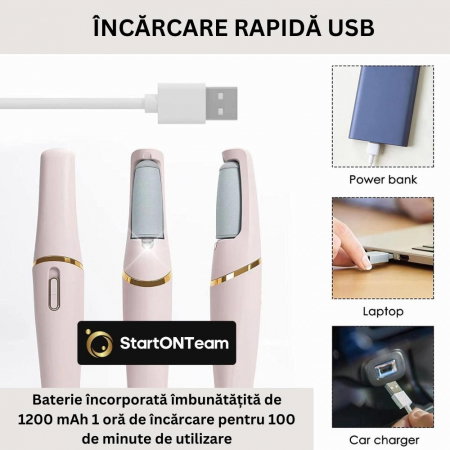 Pila Electrica Profesionala cu acumulator pentru curatat calcaie crapate si piele uscata [13]