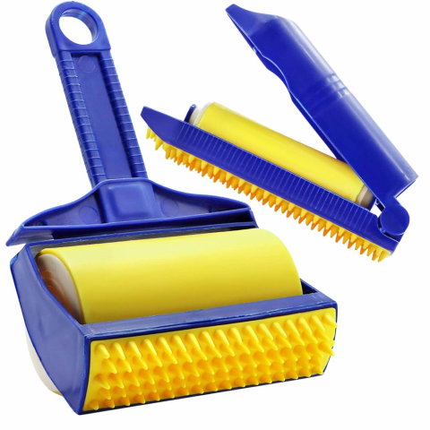 Rolă Adezivă Reutilizabilă pentru Scame și Păr de Animale - Set 2 Buc, Silicon Lavabil [1]