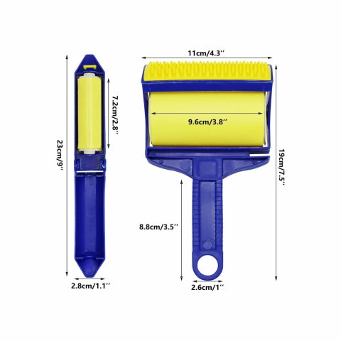 Rolă Adezivă Reutilizabilă pentru Scame și Păr de Animale - Set 2 Buc, Silicon Lavabil [6]