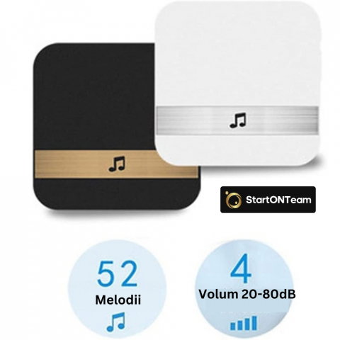 Sonerie de Interior pentru Video Interfon WiFi - Receptor cu 52 Melodii [12]