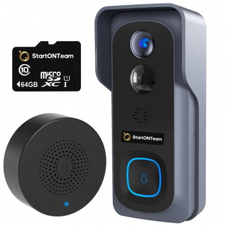 Interfoane Video - Interfon Video Smart de Exterior cu Cameră HD, Senzor Mișcare și Night Vision, Fără Fir
