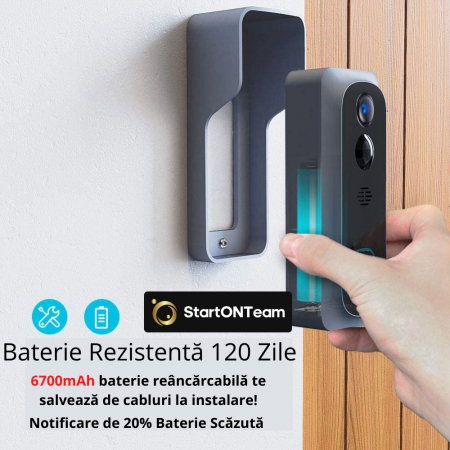 Interfon Video Smart de Exterior cu Cameră HD, Senzor Mișcare și Night Vision, Fără Fir [11]